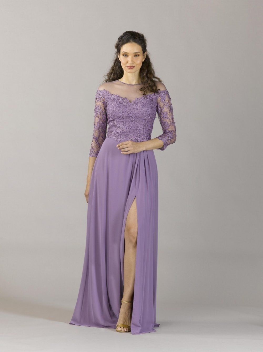 AGNESE&MARIE COUTURE - ABITO LUNGO LILLA - 1 - Abiti da sposa, sposo e cerimonia eleganti a Palermo