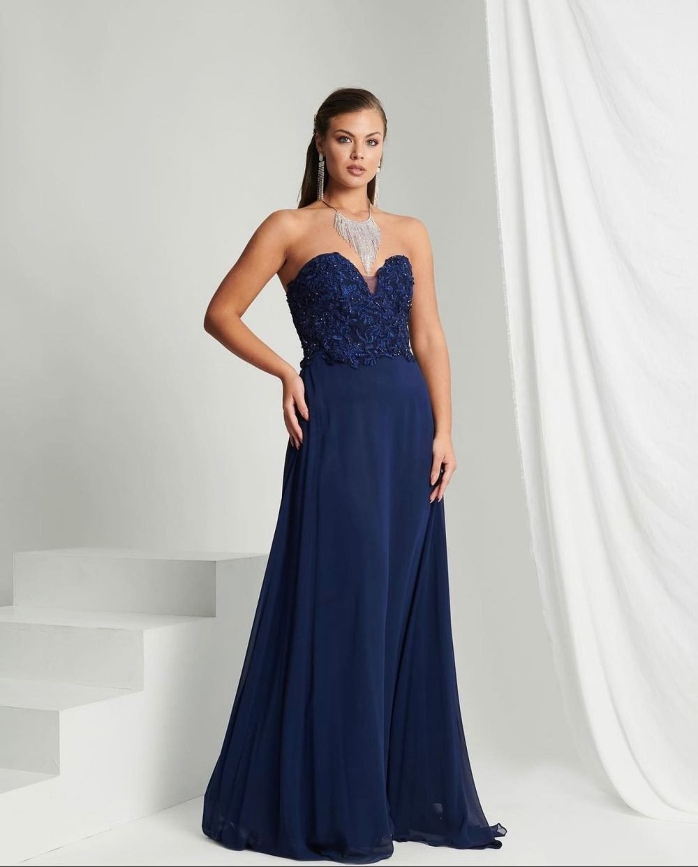 YADA COUTURE - ABITO LUNGO BLU - 1 - Abiti da sposa, sposo e cerimonia eleganti a Palermo