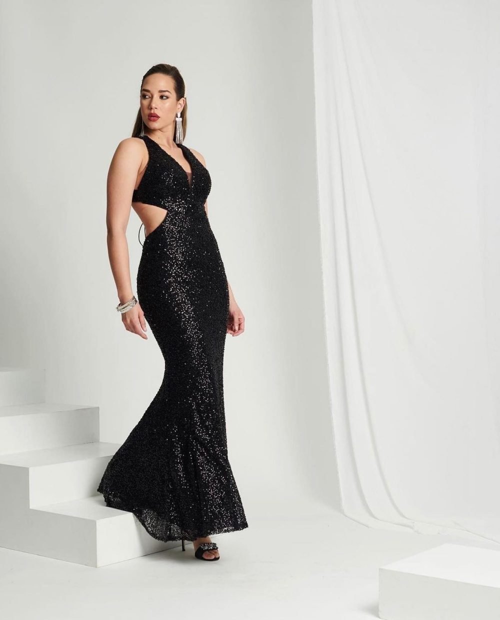 YADA COUTURE - ABITO LUNGO NERO - 1 - Abiti da sposa, sposo e cerimonia eleganti a Palermo