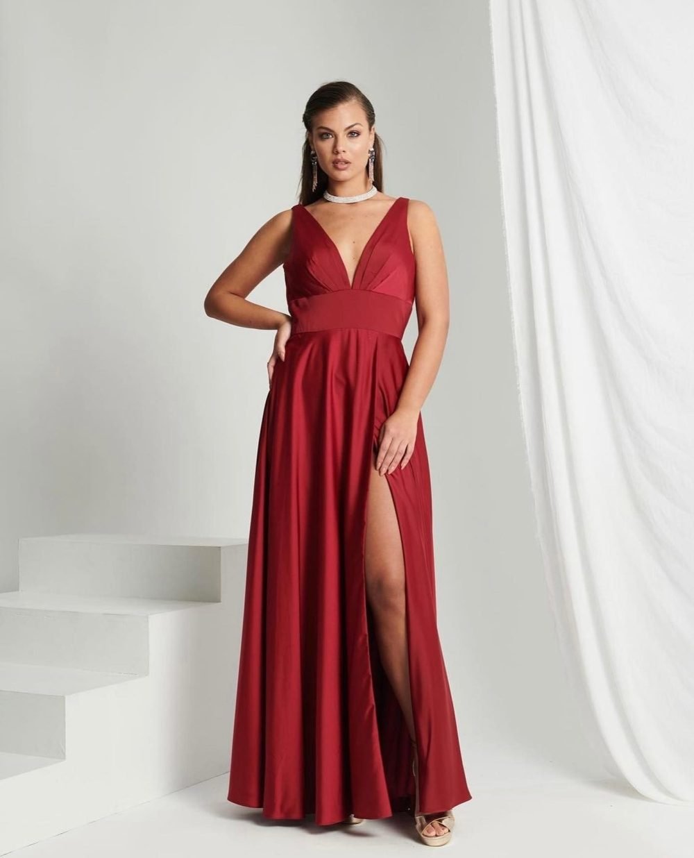 YADA COUTURE - ABITO LUNGO ROSSO - 1 - Abiti da sposa, sposo e cerimonia eleganti a Palermo