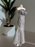 Abito argento mikado - 11 - Abiti da sposa, sposo e cerimonia eleganti a Palermo